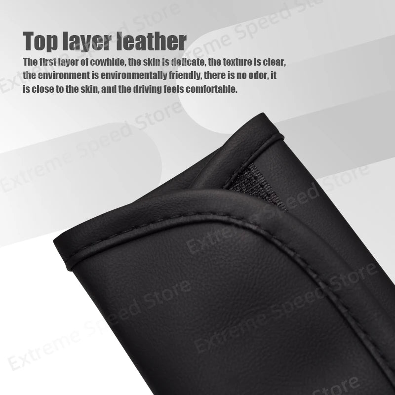 For Gazoo Racing GR Sport Emblem Corolla Camry C-HR RAV4 Yaris Leather Car Seat Belt Cushion Safety Belt Shoulder Protector Pad