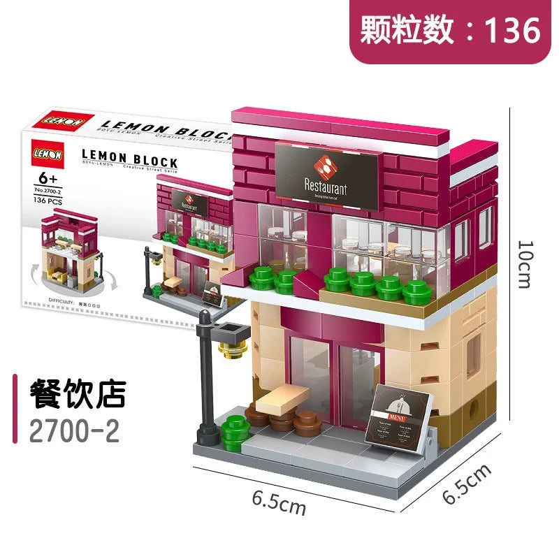 Mini House Building Blocks City Store Street View Snack Street Figures Children's Toys Boys and Girls Gifts Compatible With Lego