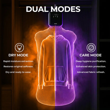 ROUNY Foldable Electric Clothes Drying Rack,Portable Lightweight Travel Garment Dryer, Efficient Moisture & Odor Removal, 12h