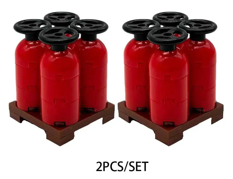 MOC Fuel Gas Tank Building Blocks Kit Wine Barrels Goods Container Forklift Bricks Toys Boys Gift