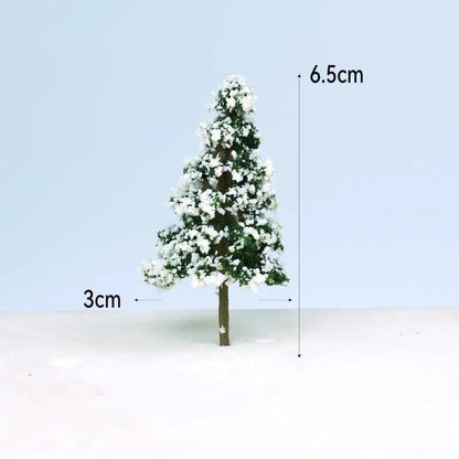 Xmas Christmas Decoration 5 Sizes Of Mini Snow Pine Model Scenery Trees For Winter Ornaments Crafts Home