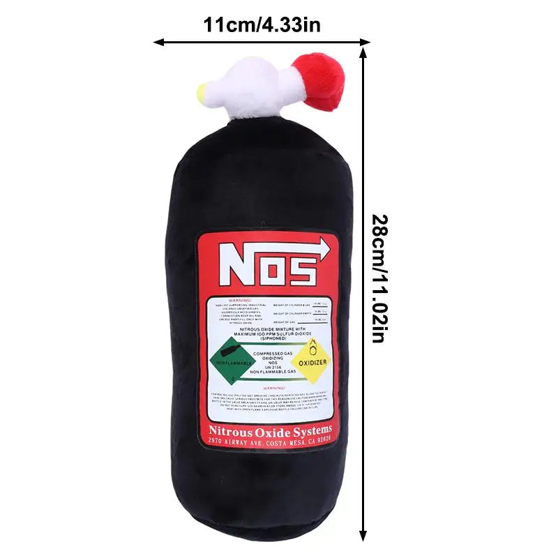 Car Seat Neck Pillow Creative NOS Nitrous Oxide Bottle Soft Plush Car Headrest Car Decoration Neck Support Seat Cushion