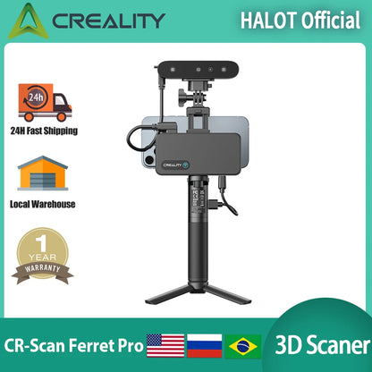 Creality CR-Scan Ferret Pro 3D Scanner Handheld Anti-shake Tracking WiFi6 24-bit Full-color Wireless Scanning 0.1mm Accuracy