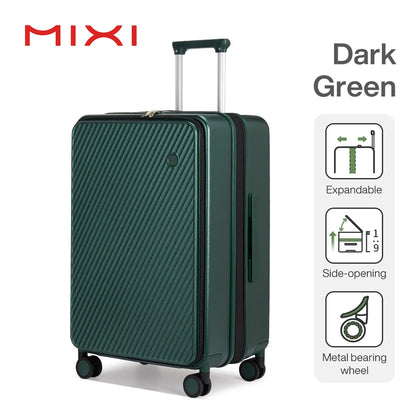 Mixi Expandable Carry On Luggage PC Hard Shell Suitcase Top Opening Rolling Travel Suitcases with Spinner Wheels TSA Lock M9296