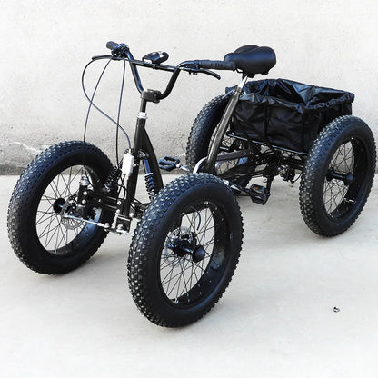 Original Four-wheel Bicycle for Adults, 1000W, 750W, 500W, Cargo Bicycle Fat Tire, Snow Tire, Suitable for Cargo and Snow Riding