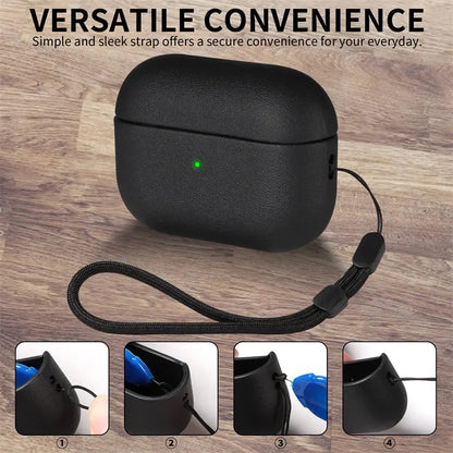 Leather Grain Case For Airpods Pro 2 For Airpods Pro 3 Case Airpods 5 4 3 Apple Bluetooth Earphone Accessories Protect Machine