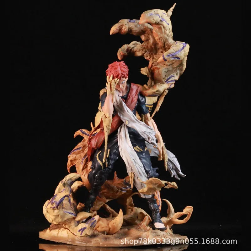 Anime Naruto Iron Curtain Gaara Double-Headed Action Figure Replacement Resonance Figurine Model Desktop Ornaments Boys Toy Gift
