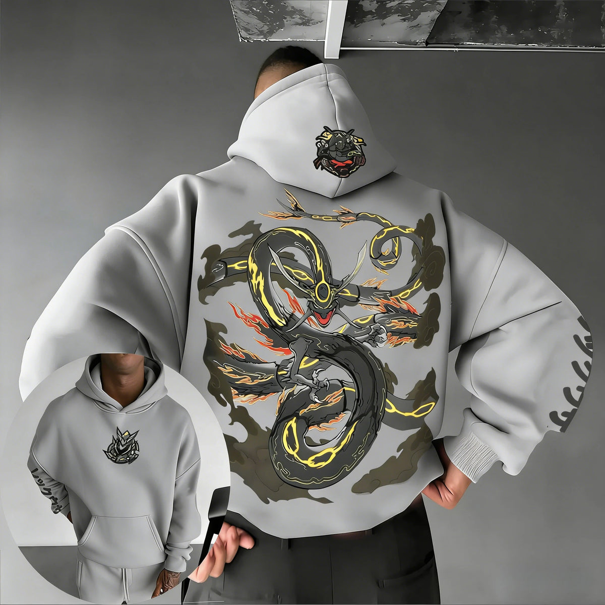 2026 Pokémon Handheld Game Rayquaza Printed Cotton Hoodie Spring/summer New Harajuku Unisex Loose Casual Y2K Parent-child Top