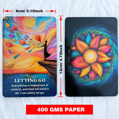 The Divine Flow Oracle Card Deck, 50 Cards for Daily Reflection, Meditation and Clarity, Card Collection, 12x8cm, 14+