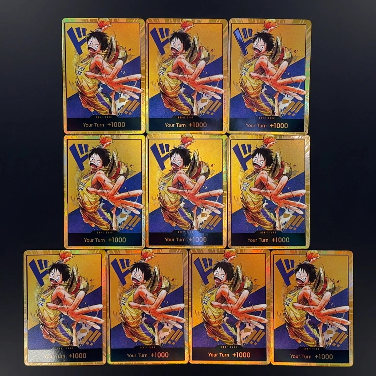 One Piece OPCG English Golden Holographic 3D Textured  DON card Straw Hat Crew x Lakers DON card Anime Collectible Cards