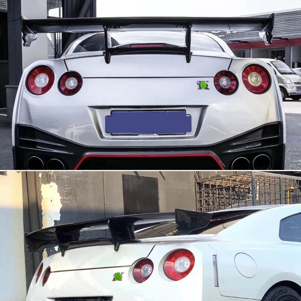 FOR Nissan GTR R35 2009-2020 High Quality Real Carbon Fiber Car Rear Wing Trunk Lip Spoiler Cooperate With The LED