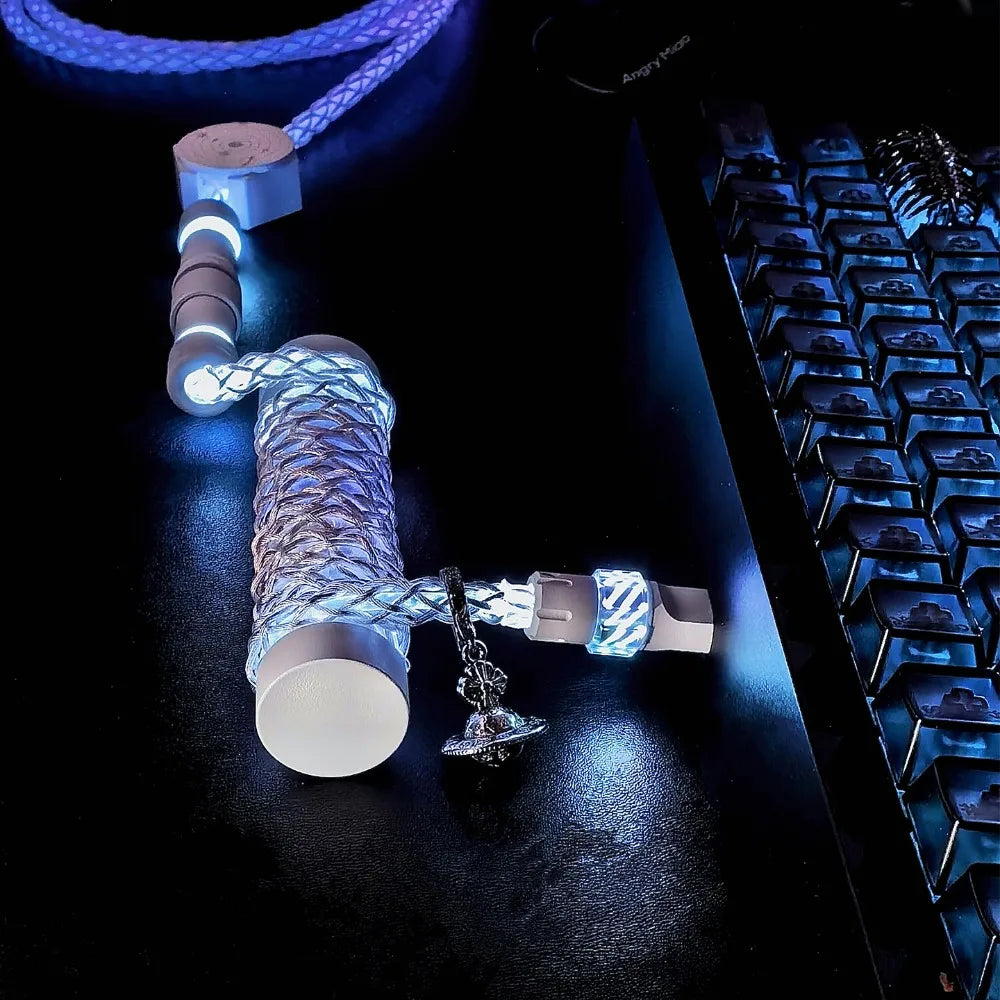 UNKNOWN D38 Magnetic Keyboard Cable 1.3m USB to Type-C Single Crystal Magnetic Controllable Lights 8K Custom Pc Accessories Gift