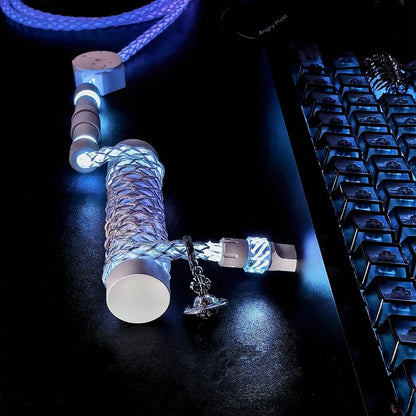 UNKNOWN D38 Magnetic Keyboard Cable 1.3m USB to Type-C Single Crystal Magnetic Controllable Lights 8K Custom Pc Accessories Gift