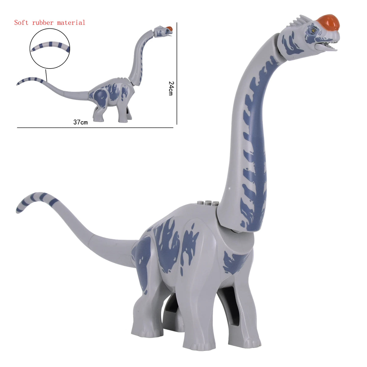 Jurassic Dinosaurs Spinosaurus Large Brick Toy Joints Open Mouth 7 Color Designs, Collectible Decor DIY Puzzle Assembly Gift