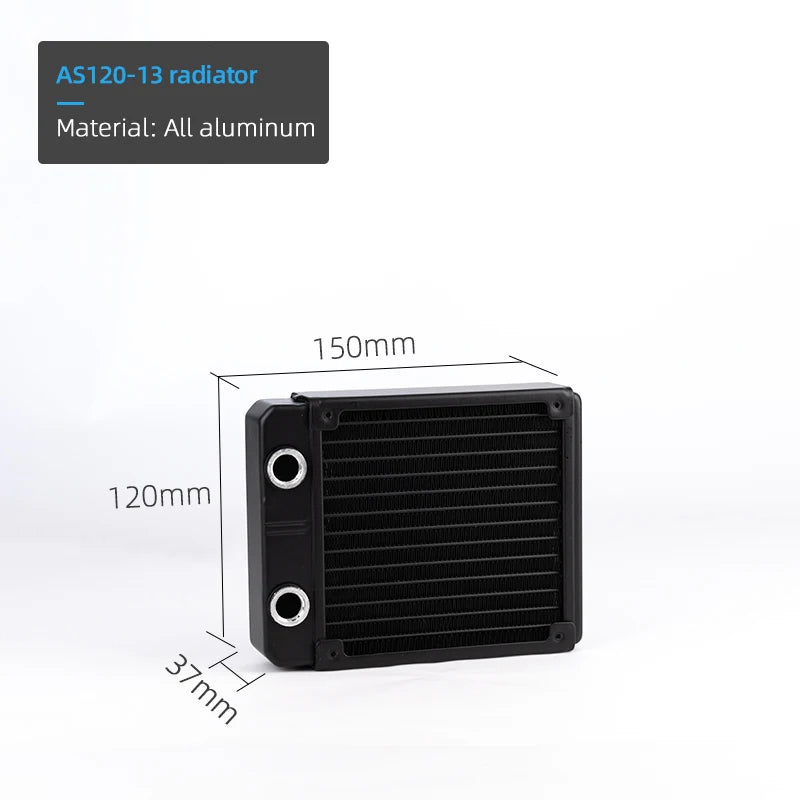 SysCooling 120/240/360mm Aluminum Water Cooling Radiator 35mm Thick 13 Waterways PC Liquid Cooler Heat Exchanger