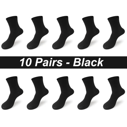 High Quality 10 Pairs/lot Men Bamboo Fiber Socks Breathable Compression Long Socks Business Casual Male Large size 38-45