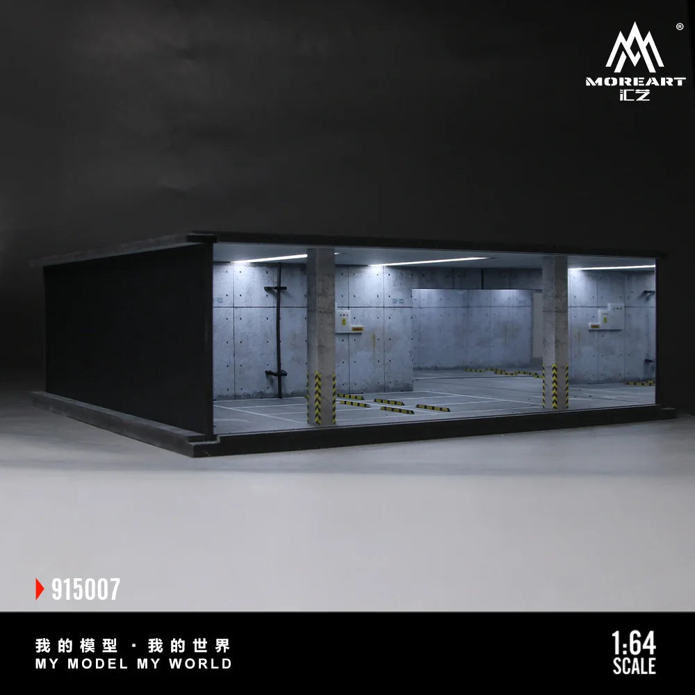 More Art 1:64 Underground Parking Garage Scene Model 07 ,Lighting Parking Lot Diorama For Display&Collection&Gift