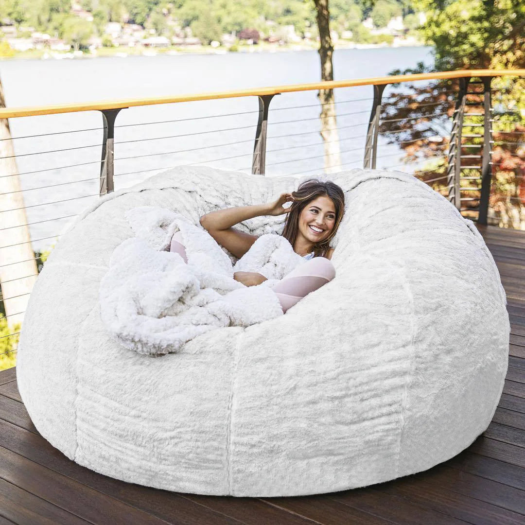 Sofa Bean Bag Flexible Bean Bag Cover Anti-fading Indoor Oversized Bean Bag Chair Cover  Dust-proof