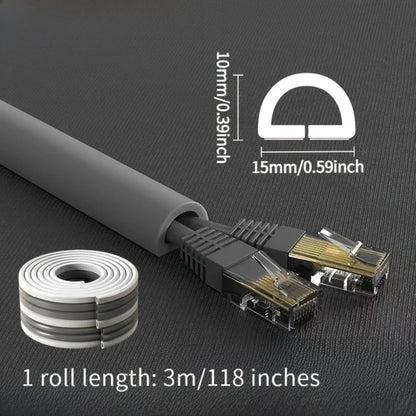 1PC 1/3M Self-Adhesive PVC Cable Management Strip Decorative Wire Protection Strip Suitable for Covering Wires on Walls Floors