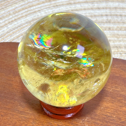 Healing Natural Crystal Brazil Smokey Citrine Quartz Sphere Rainbow Polished Ball High Quality Precious Home Decoration Gift