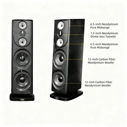 SBH-015 K12 Audiophile 4-Way Tower Speakers High Fidelity Passive Floor Standing System for Home Theater Music Playback
