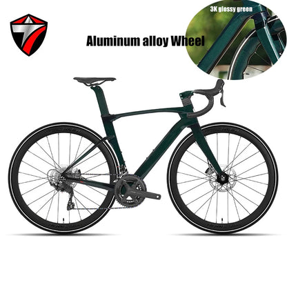 TWITTER New CYCLONE RS-24S Shift+105 Derailleur Carbon Road Bike 4-Pistons Oil Disc Brake Racing Bicycle 700*28C for Men Women