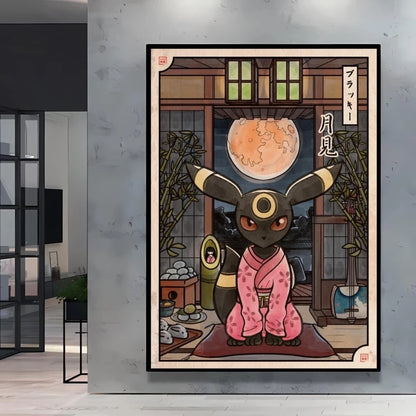 1pc frameless Canvas Paintings Retro Canvas Poster Prints Pokemon Gengar Blastoise Cartoon Character Picture Wall Art Home  Chil