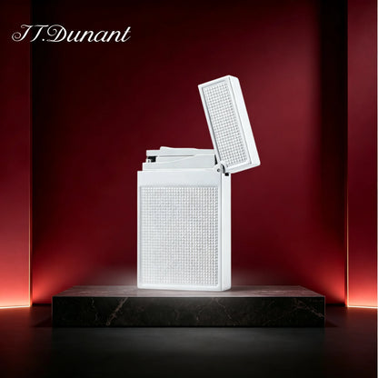 JT.Dunant Lighter Luxury Gold Double Flame Ignition Ding Sound Refillable Butane Gas Lighter Best Gift for Men Husband Boyfriend
