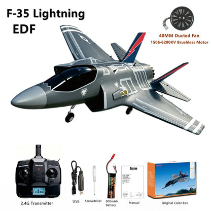 F‑35 Lightning RC Aircraft 40MM Ducted‑Fan Durable EPP 6‑Axis Gyro System 2.4G One‑Click Aerobatic Flight 4CH Glider RTF