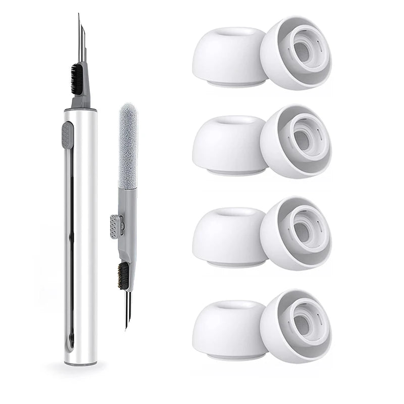 KUTOU 4 Pairs Liquid Silicone Ear Tips for Airpods Pro 1 2 Noise Reduction Pad Earplugs Ear Caps Comes with Cleaning Pen