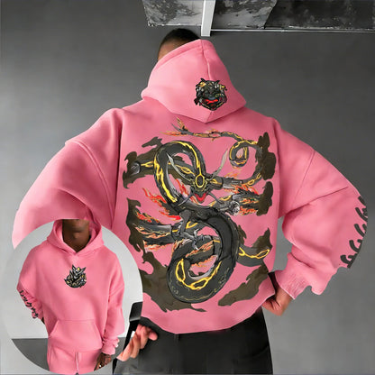 2026 Pokémon Handheld Game Rayquaza Printed Cotton Hoodie Spring/summer New Harajuku Unisex Loose Casual Y2K Parent-child Top