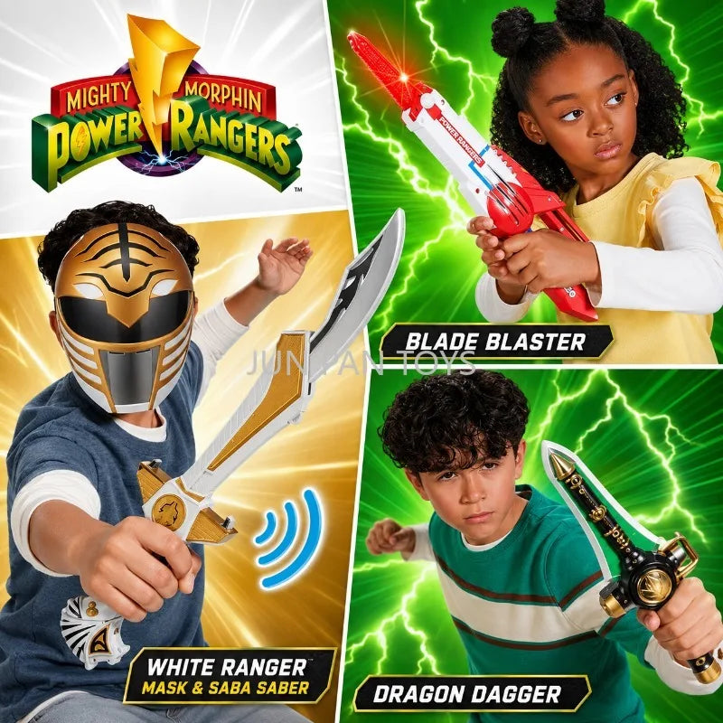 Original Mighty Morphin Power Rangers Re-Ignition Saba Saber Mask Coin Blade Blaster Dragon Knife Sound Effects Kid Roleplay Toy