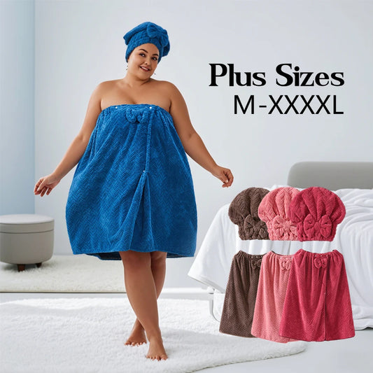 Wheat Ear Bath Towel Set, Including 1 Dry Hair Cap and 1 Bath Skirt,  Soft and Absorbent, A Great  Match for The Bathroom