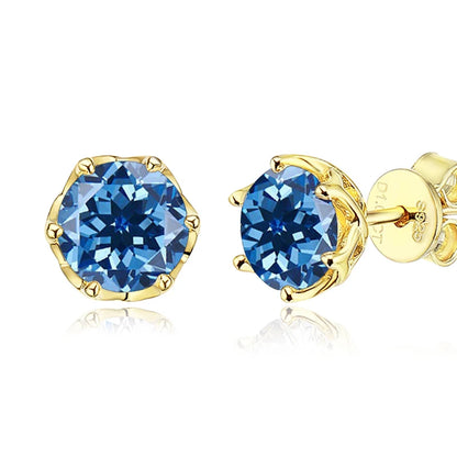 Butterflykiss S925 Sterling Silver Gold Plated D Color Moissanite Stud Earrings For Women Top Quality Sparkling Wedding Jewelry
