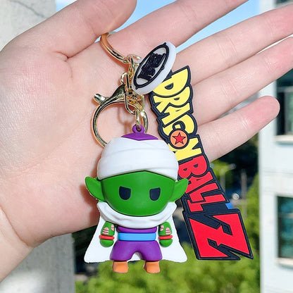 Anime Dragon Ball Keychain Ewelry Son Goku Vegeta Piccolo Action Figures Cute Keyring Bag Pendant Car Ornament Accessories Gifts