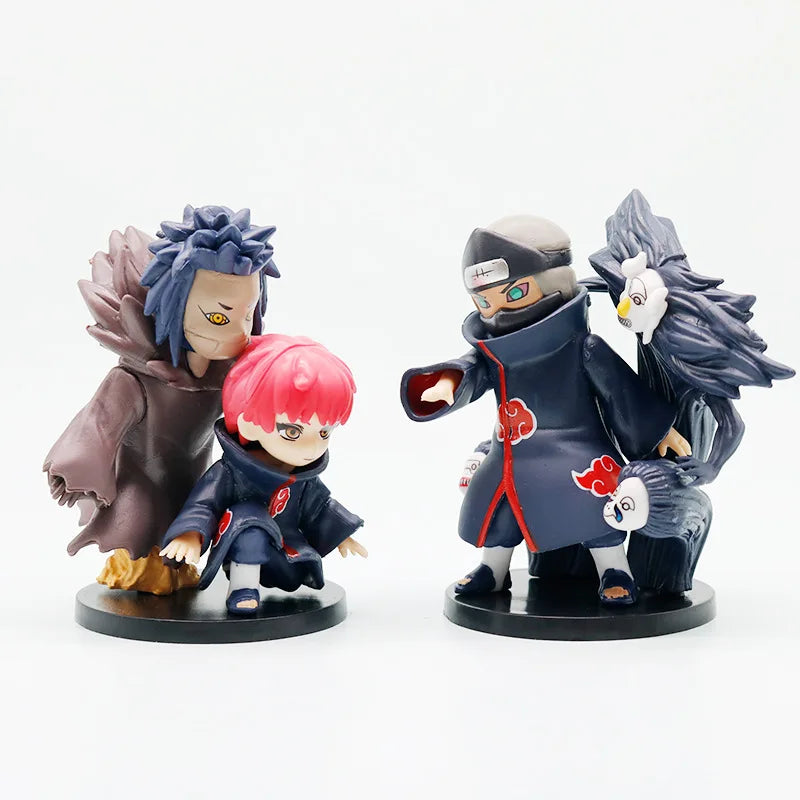 Naruto Akatsuki Organization 6Pcs Figure Set Anime Character Model Toys Bag Packed Desktop Collectible Ornament Gift