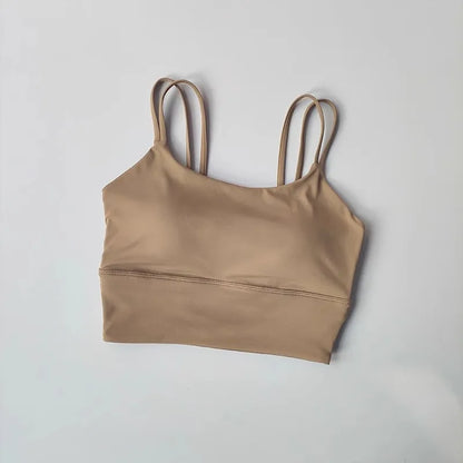 Women's Seamless Sports Bra Breathable Fitness Crop Top Beautiful Back Push-Up Yoga Tank Bra Slim Elastic Gym Vest