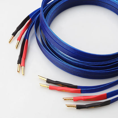Blue Heaven speaker cable Silver-plated OFC loudspeaker wire Flat hifi audio cable audiophile cable for Amplifier DVD CD