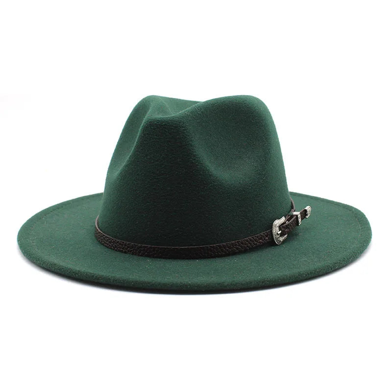 British Style Felt Jazz Fedora Hat 59-61CM Size Panama Trilby Hats for Women Men Gentleman Wedding Party Hat