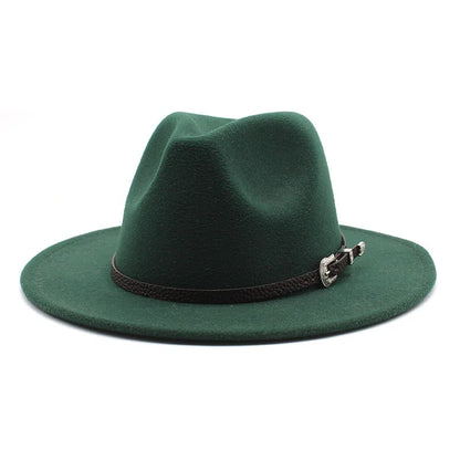 British Style Felt Jazz Fedora Hat 59-61CM Size Panama Trilby Hats for Women Men Gentleman Wedding Party Hat