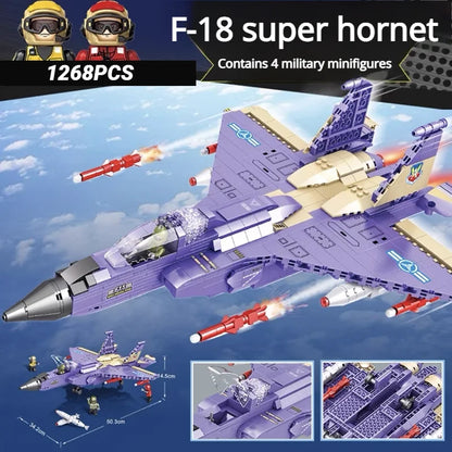 Air Force Military Theme Assembly Model J15 J20 Fighter Carrier-Based Aircraft Building Blocks Toy Gift For Boys