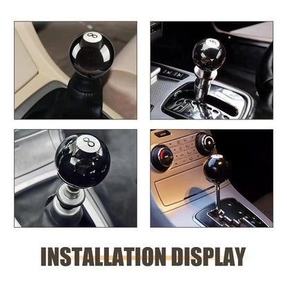 Universal Black 8 Ball Manual Gear Shift Knob Acrylic Billiards Shifter Lever Head with 3 Adapters for Car Auto Styling Acc