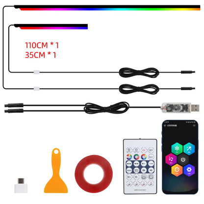 6/10 in 1 Car Led Ambient Lights RGB Symphony Auto Interior Strip Lights Remote/APP Control Decorative Atmosphere Lamp