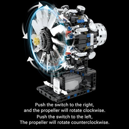 Aircraft V8 Engine Motorized Simulation Model Electrically Drive Technical Blocks DIY Building Toys Gifts Adult Bricks Sets