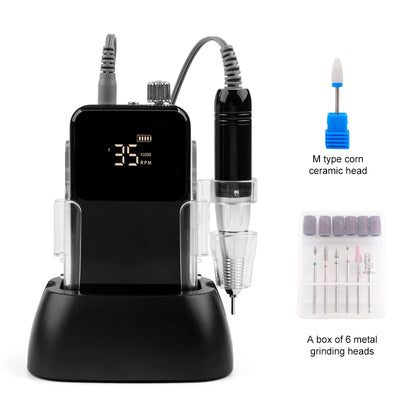 SIMINAIL Rectangle Nail Drill Rechargeable Desktop Base 35000RPM Manicure Electric Machine Nail File Pedicure Cordless Drilling