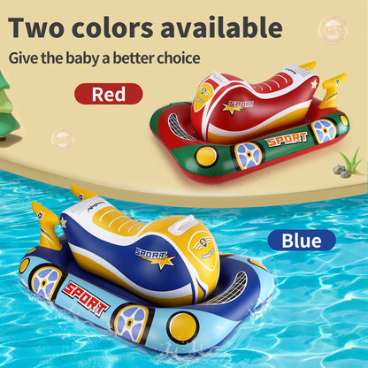 Swimbobo Kids Blue Inflatable Swimming Seat Float Cool Motorboat Ring Floating Thicken PVCFor Summer Baby Swim CircleWater Toy