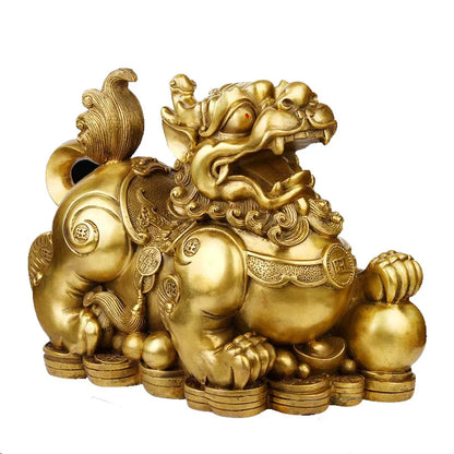 1 Pairs Money Copper Brave Ornaments Metal Decorations  Piqiu Ornament Home Living Room Housewarming Gifts