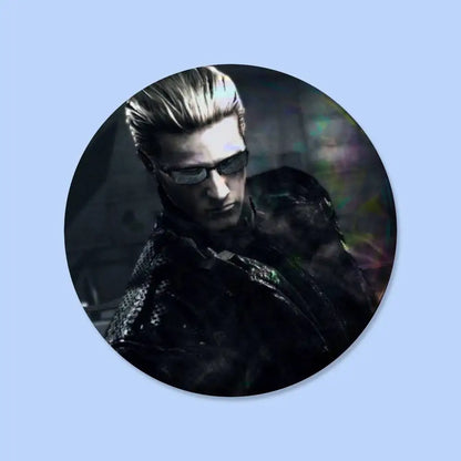 Albert Wesker Resident Evil Badges 25 32 44 58 75 Mm Round Cosplay Pin Bag Decor Fans Collect Friends Gifts Brooch Souvenir