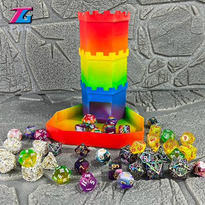 Bricks Castle Dice Tower  Dice Rolling Tray Tower - Perfect for D&D Game RPG and Tabletop Gaming Best Gift