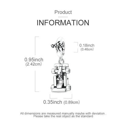 925 Sterling Silver Car Classic Fun Go-kart Shaped Pendant Charm Fit Original Charm Bracelets Women DIY Jewelry Gift